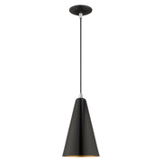 Dulce Mini Pendant in Shiny Black with Polished Chrome Accents