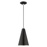 Dulce Mini Pendant in Shiny Black with Polished Chrome Accents