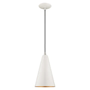 Dulce Mini Pendant in Shiny White with Polished Chrome Accents