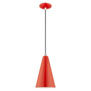 Dulce Mini Pendant in Shiny Red with Polished Chrome Accents