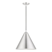 Dulce Pendant in Brushed Aluminum with Polished Chrome Accents