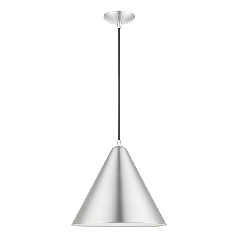 Dulce Pendant in Brushed Aluminum with Polished Chrome Accents