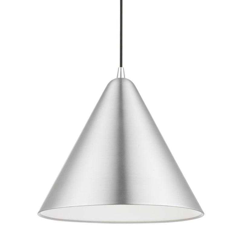 Dulce Pendant in Brushed Aluminum with Polished Chrome Accents