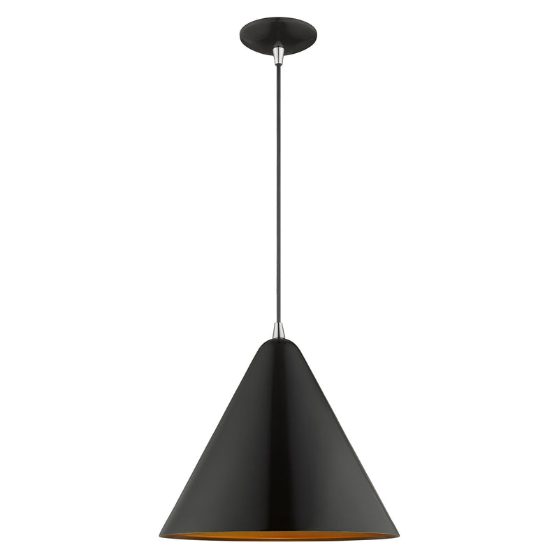Dulce Pendant in Shiny Black with Polished Chrome Accents