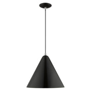 Dulce Pendant in Shiny Black with Polished Chrome Accents