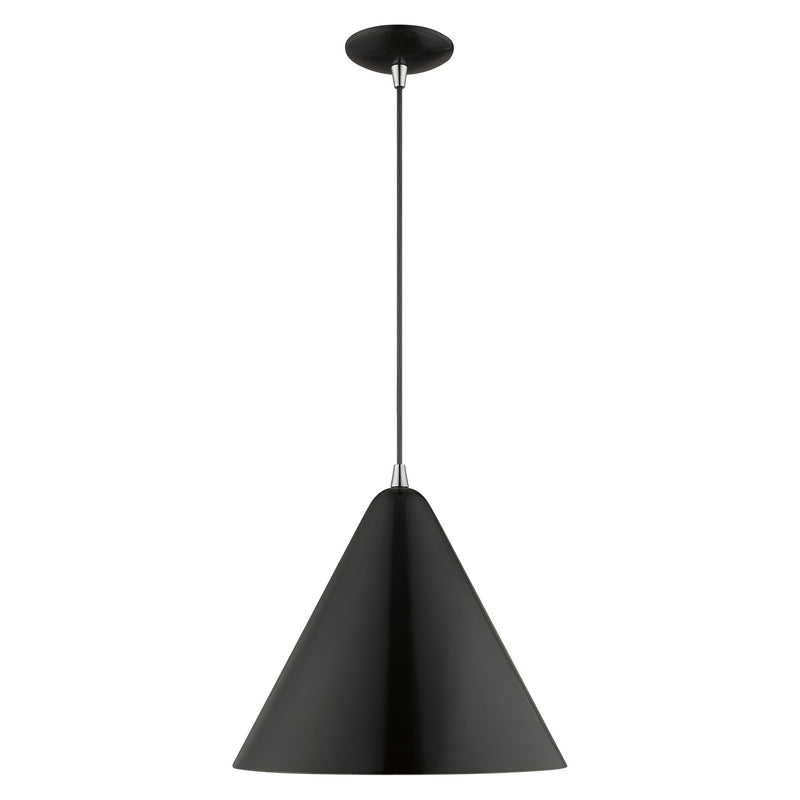 Dulce Pendant in Shiny Black with Polished Chrome Accents