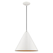 Dulce Pendant in Shiny White with Polished Chrome Accents