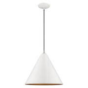 Dulce Pendant in Shiny White with Polished Chrome Accents