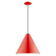 Dulce Pendant in Shiny Red with Polished Chrome Accents