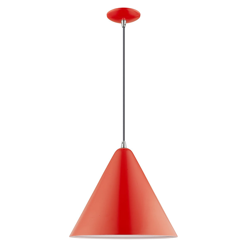 Dulce Pendant in Shiny Red with Polished Chrome Accents