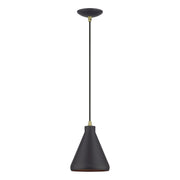 Geneva Mini Cone Pendant in Bronze with Antique Brass Accents