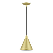 Geneva Mini Cone Pendant in Soft Gold with Polished Brass Accents