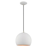 Metal Shade Mini Pendants 10" Dome Mini Pendant in White