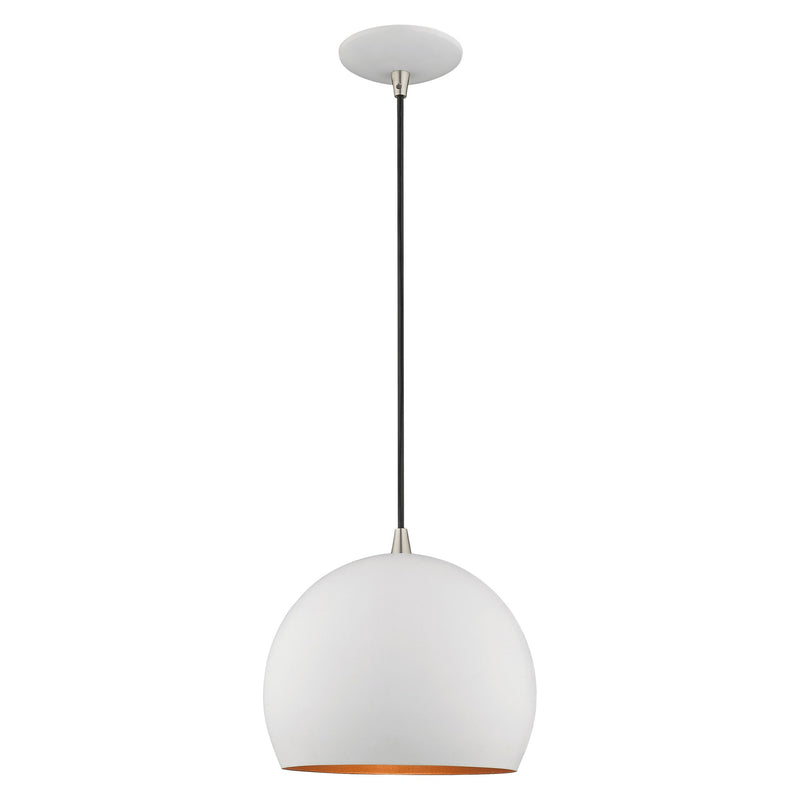 Metal Shade Mini Pendants 10" Dome Mini Pendant in White