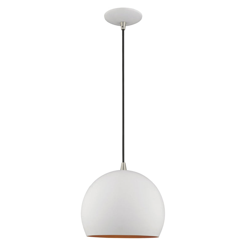 Metal Shade Mini Pendants 10" Dome Mini Pendant in White