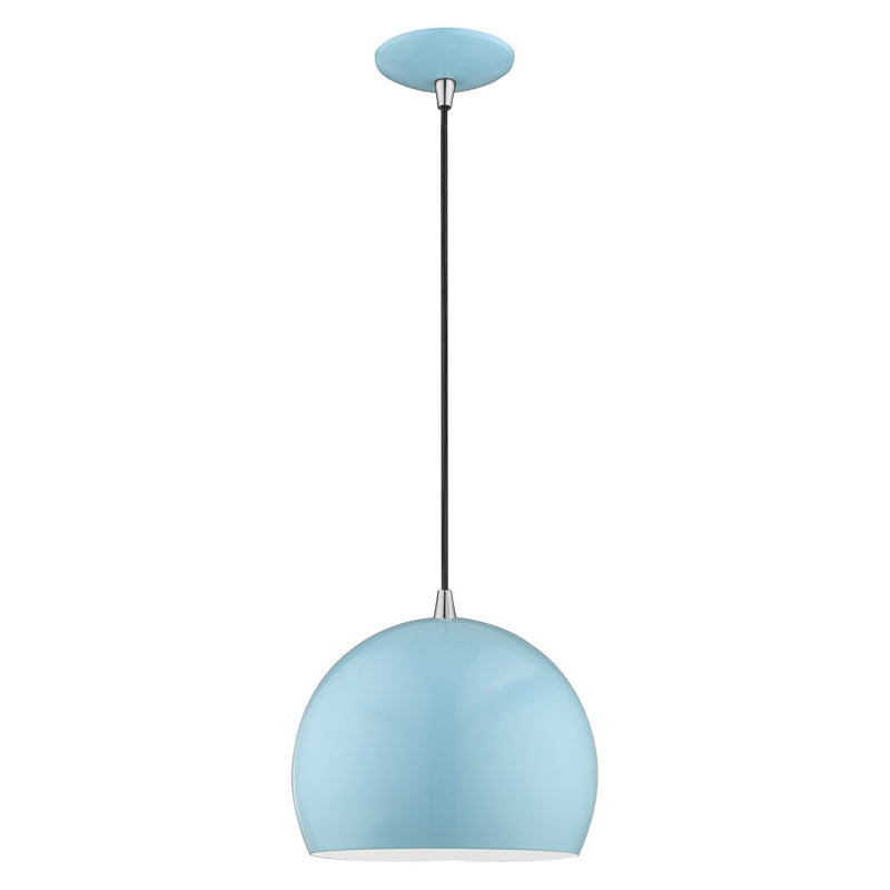 Metal Shade Mini Pendants 10" Dome Mini Pendant in Shiny Baby Blue