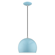 Metal Shade Mini Pendants 10" Dome Mini Pendant in Shiny Baby Blue