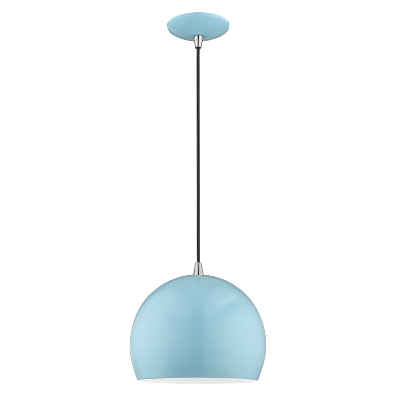 Metal Shade Mini Pendants 10" Dome Mini Pendant in Shiny Baby Blue
