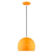 Metal Shade Mini Pendants 10" Dome Mini Pendant in Shiny Orange