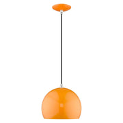 Metal Shade Mini Pendants 10" Dome Mini Pendant in Shiny Orange