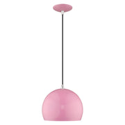 Metal Shade Mini Pendants 10" Dome Mini Pendant in Shiny Pink