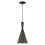 Waldorf Mini Pendant in Bronze with Antique Brass Finish Accents