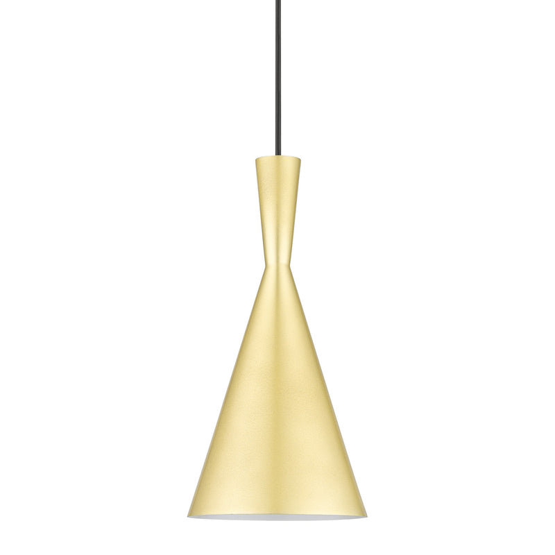 Waldorf Mini Pendant in Soft Gold with Polished Brass Accents