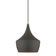 Waldorf 9.5" Pendant in Bronze with Antique Brass Finish Accents
