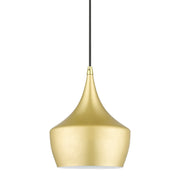 Waldorf 9.5" Pendant in Soft Gold with Polished Brass Accents