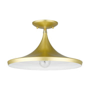 Waldorf Semi-Flush Mount in Soft Gold with Polished Brass Accents