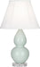 Small Double Gourd Accent Lamp with Ivory Stretched Fabric Shade - Lamps Expo