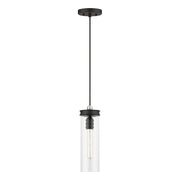 Devoe Mini Pendant in Black with Brushed Nickel Accents