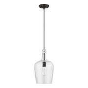 Avery Pendant in Black with Brushed Nickel Accents