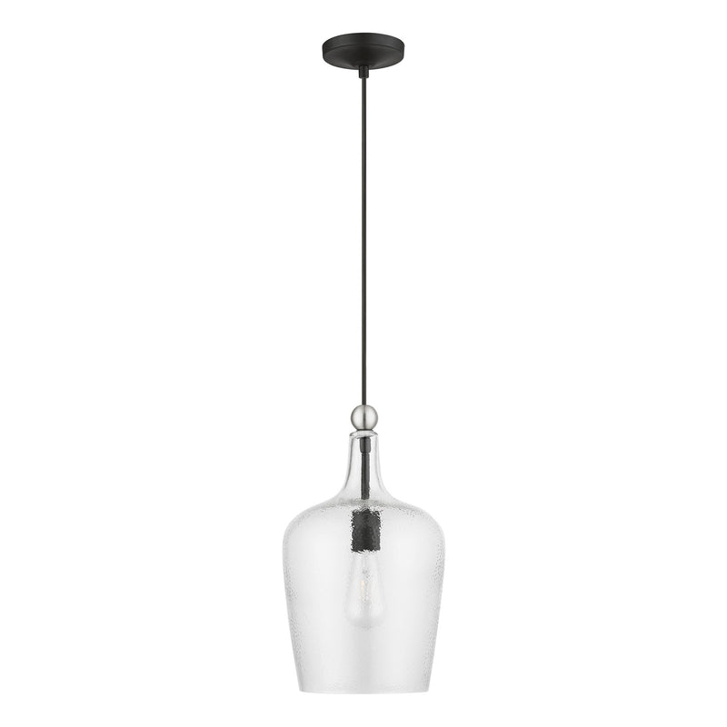 Avery Pendant in Black with Brushed Nickel Accents