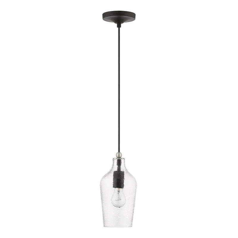 Avery Mini Pendant in Black with Brushed Nickel Accents