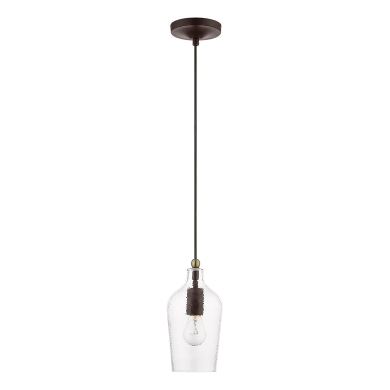 Avery Mini Pendant in Bronze with Antique Brass Accents