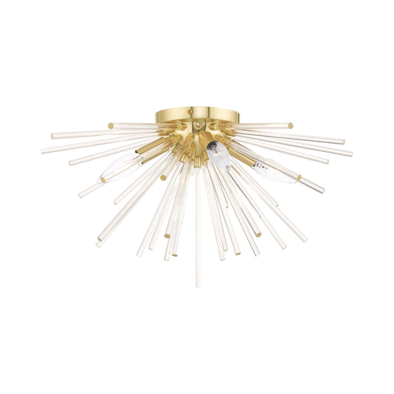 Utopia 4-Light Flush Mount in Satin Brass