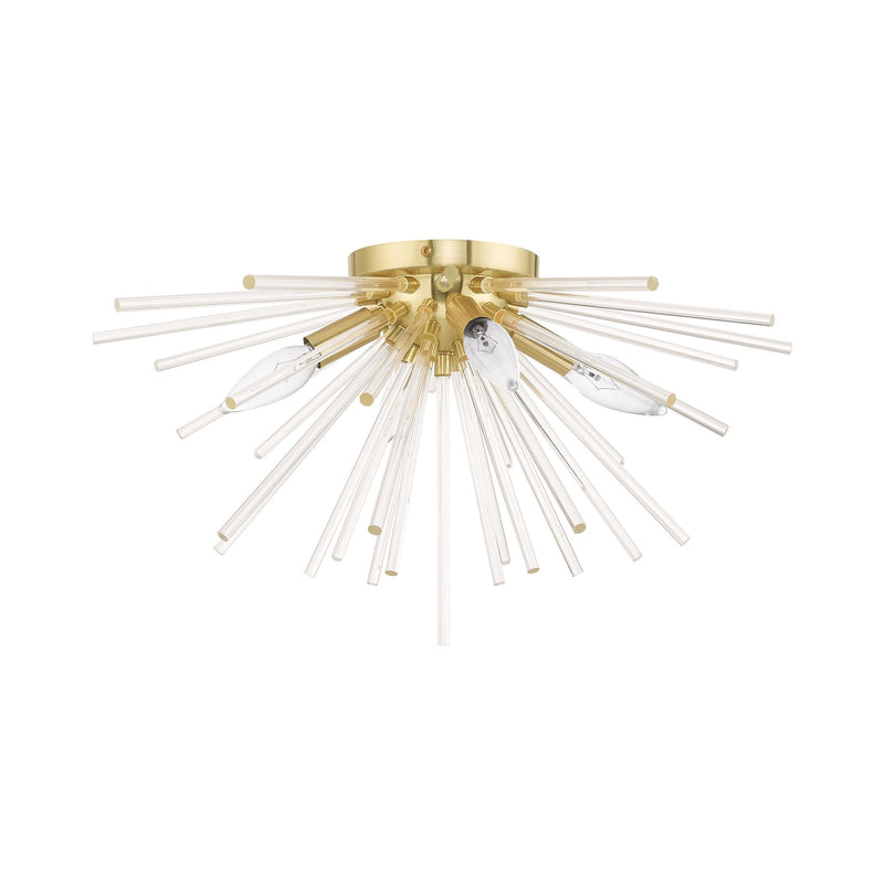 Utopia 4-Light Flush Mount in Satin Brass