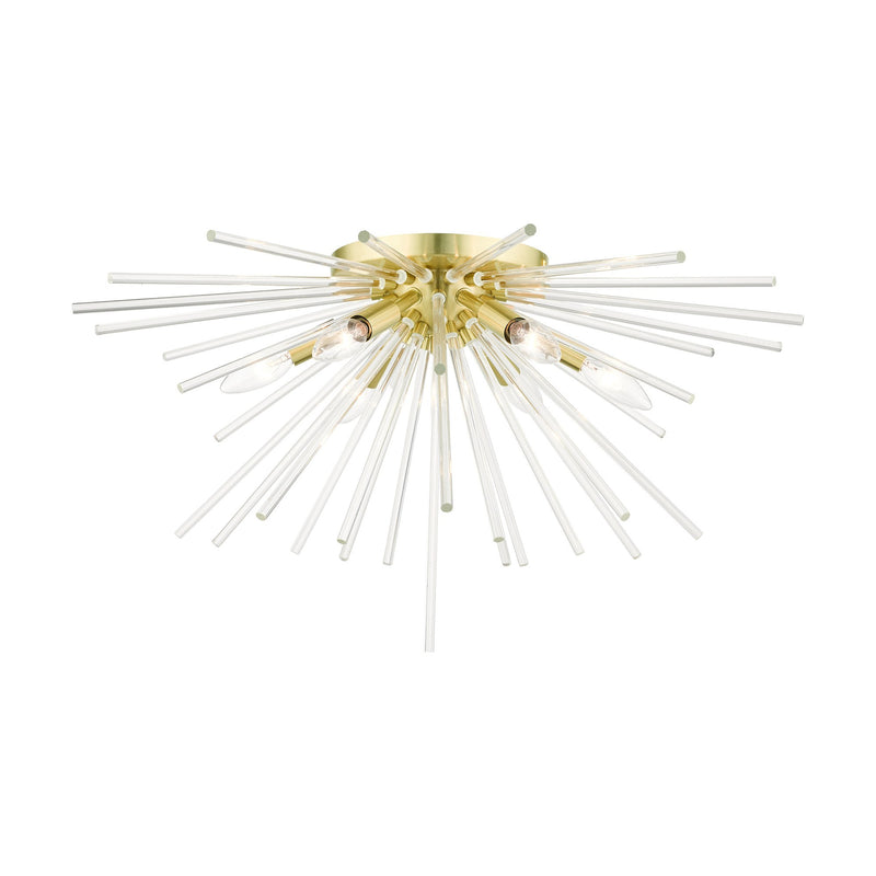 Utopia 6-Light Extra Large Flush Mount in Satin Brass