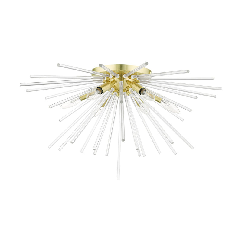 Utopia 6-Light Extra Large Flush Mount in Satin Brass