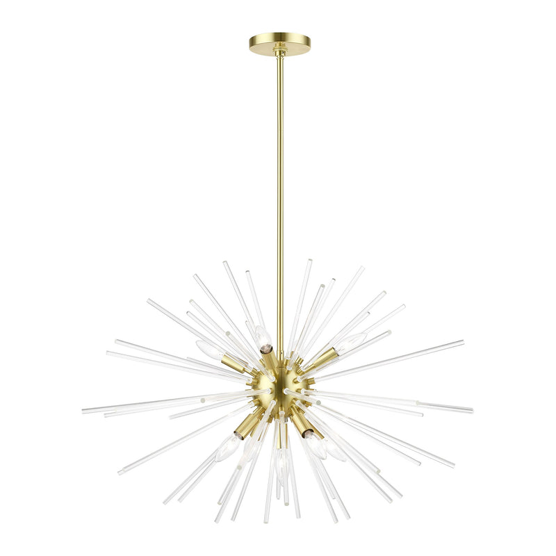 Utopia 9-Light Large Chandelier in Satin Brass