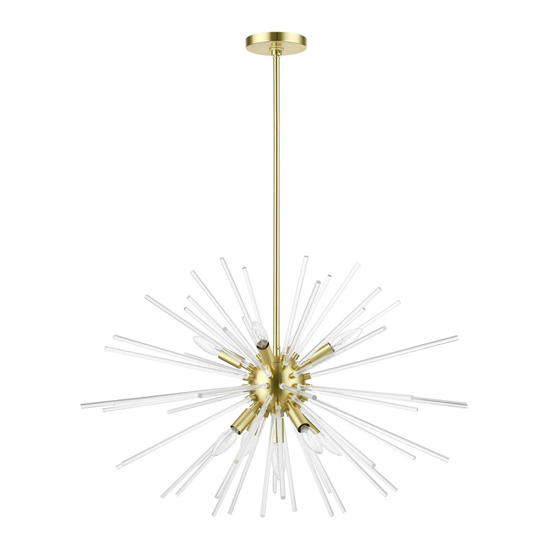 Utopia 9-Light Large Chandelier in Satin Brass