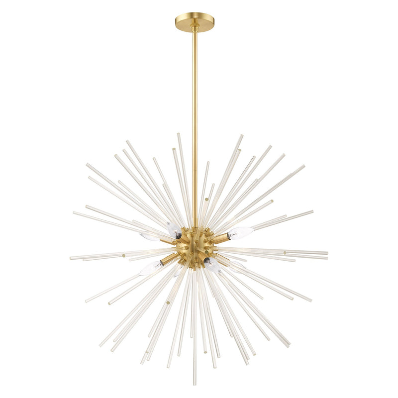 Utopia 8-Light Large Chandelier in Satin Brass