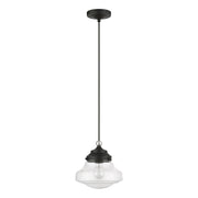 Avondale Mini Pendant in Black with Brushed Nickel Accents