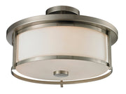 Savannah 3 Light 15.75" Semi Flush Mount in Brushed Nickel