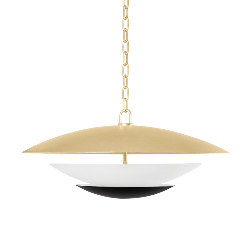 Adara 4-Light Pendant in Vintage Gold Leaf / Soft Black
