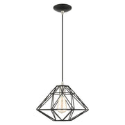 Knox 13.5" Pendant in Black with Brushed Nickel Accents