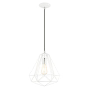 Knox 12.25" Pendant in Shiny White with Polished Chrome Accents