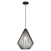 Linz Pendant in Black with Brushed Nickel Accents