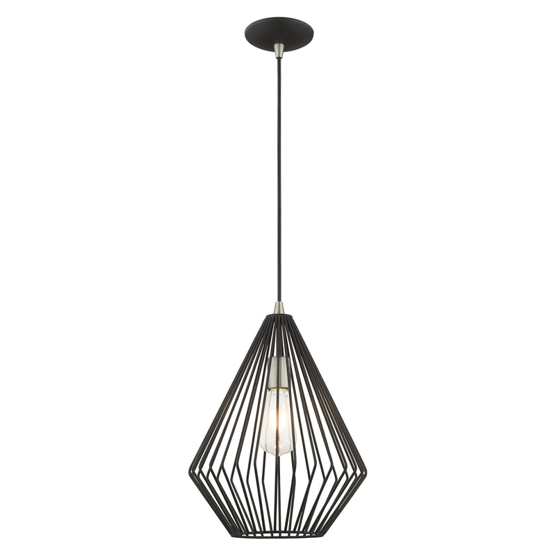 Linz Pendant in Black with Brushed Nickel Accents